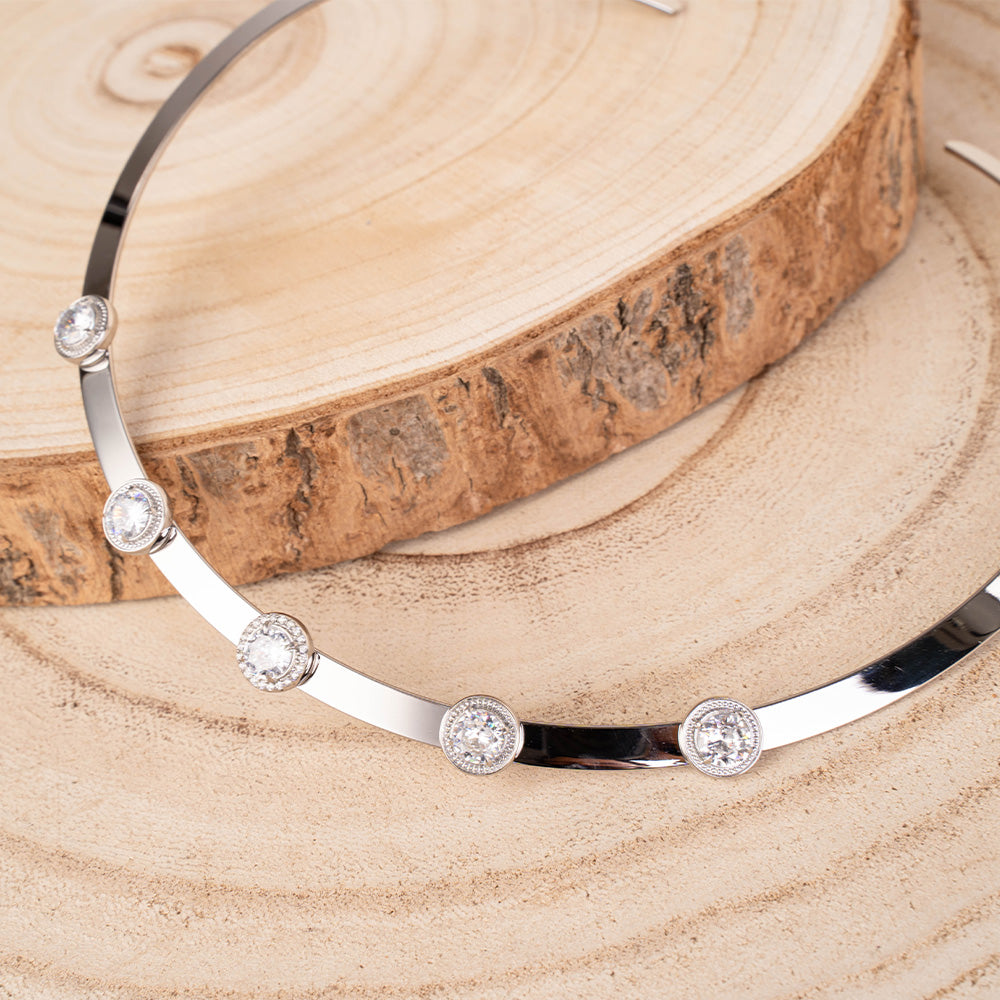 COLLANA RIGIDA CIRCOLARE CON STRASS GRANDI