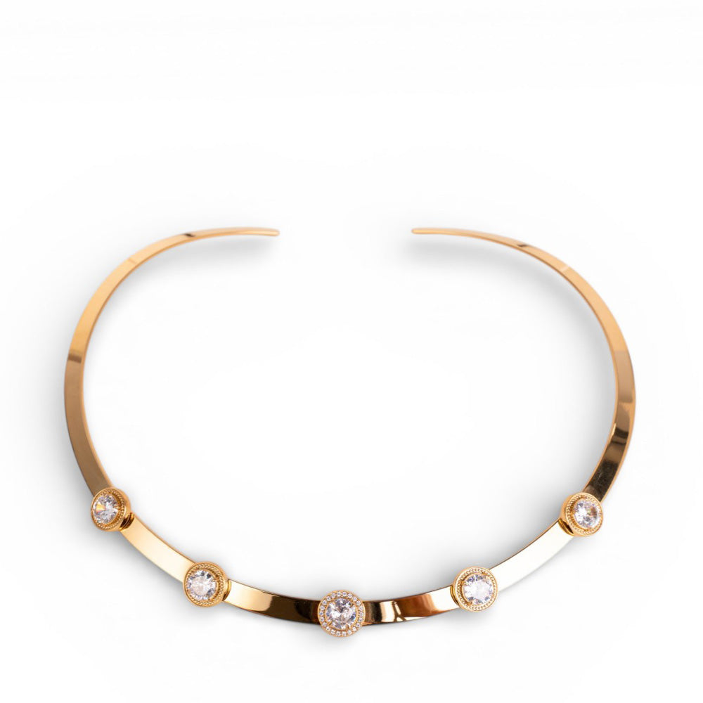 COLLANA RIGIDA CIRCOLARE CON STRASS GRANDI