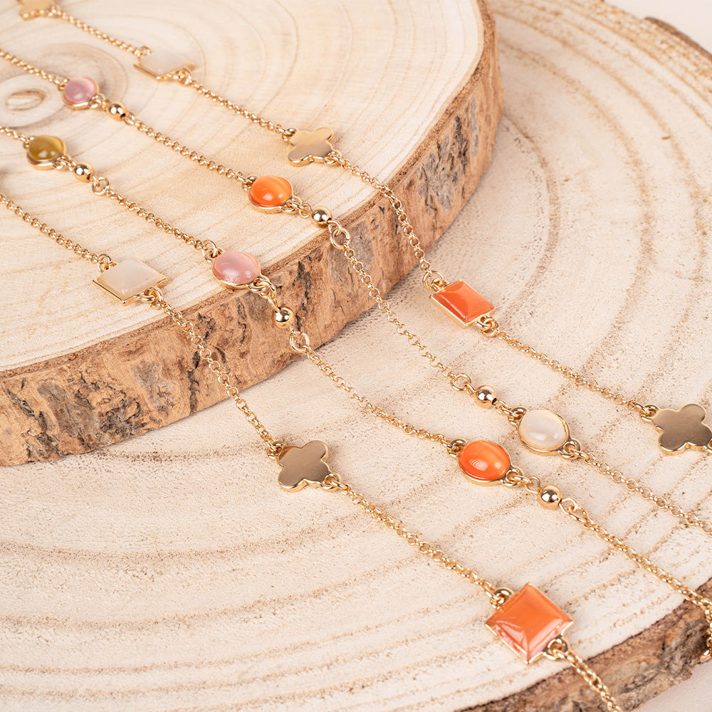 COLLANA LUNGA A DUE FILI CON PIETRE