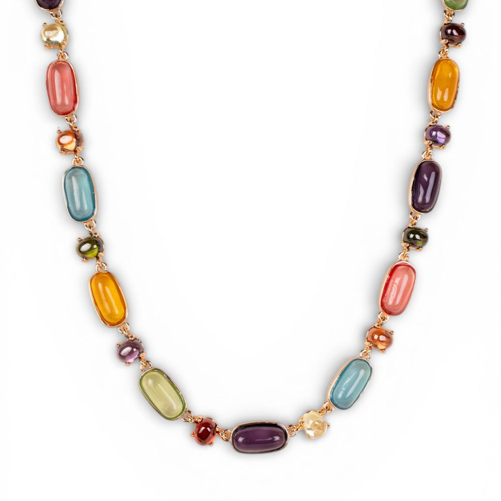 COLLANA A GIROCOLLO CON PIETRE ASIMMETRICHE COLORATE