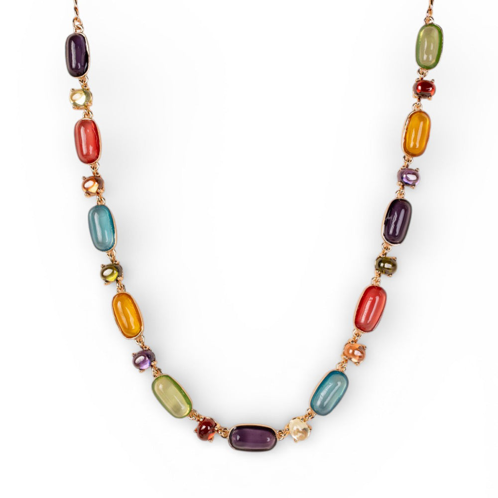COLLANA LUNGA CON PIETRE COLORATE