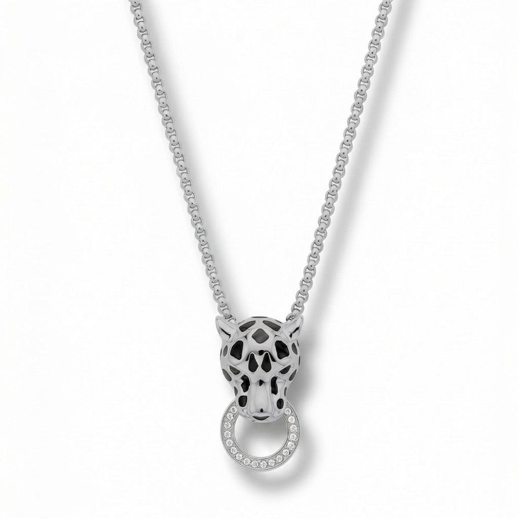 COLLANA A GIROCOLLO CON LEOPARDO PENDENTE