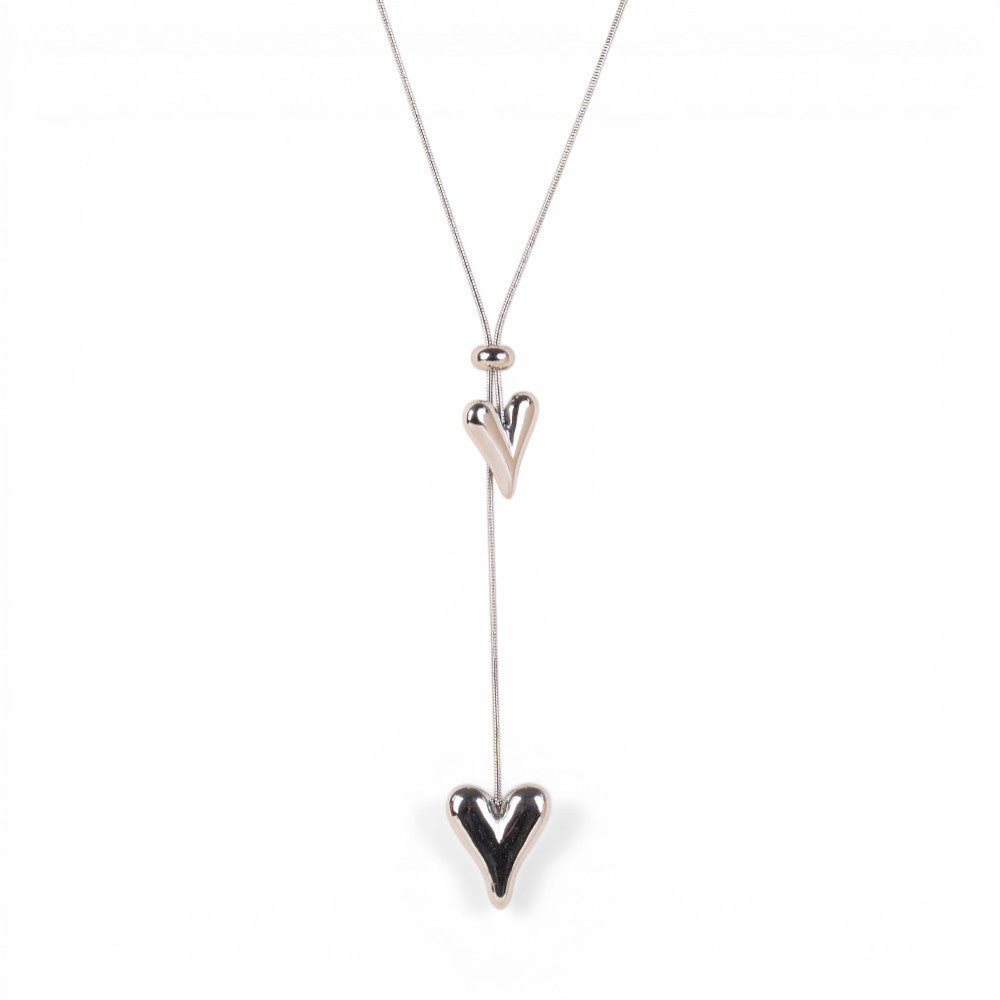 COLLANA GIROCOLLO SALI E SCENDI CON CUORE ALLUNGATO