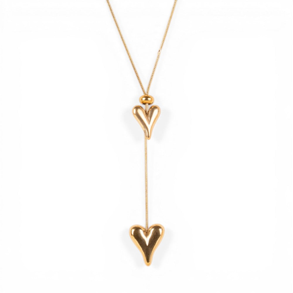 COLLANA GIROCOLLO SALI E SCENDI CON CUORE ALLUNGATO