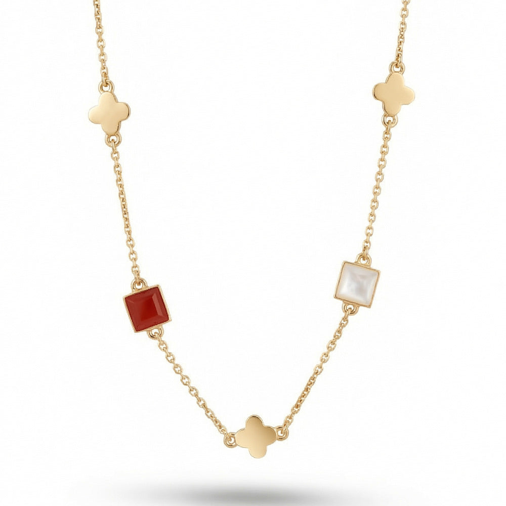 COLLANA LUNGA CON ELEMENTI COLORATI IN RESINA