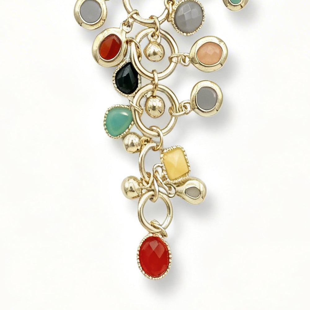 COLLANA LUNGA CON PIETRE PENDENTI DISPOSTE A GRAPPOLO