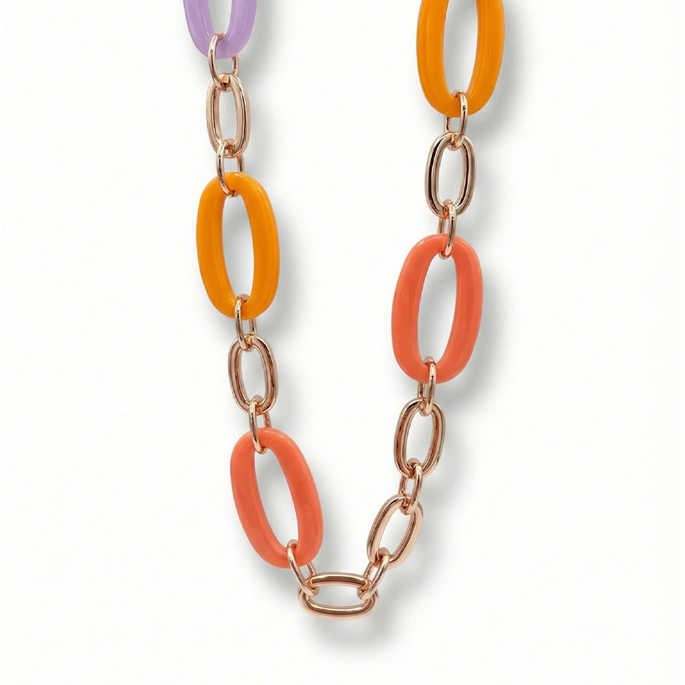 COLLANA LUNGA CON ANELLI IRREGOLARI