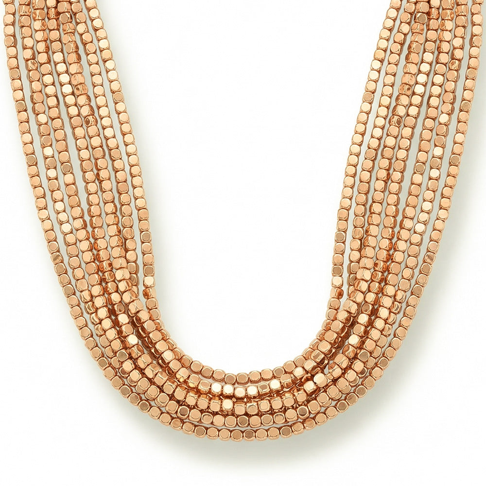 COLLANA MULTIFILO FORMATA DA CUBETTI CON GLI ANGOLI SMUSSATI