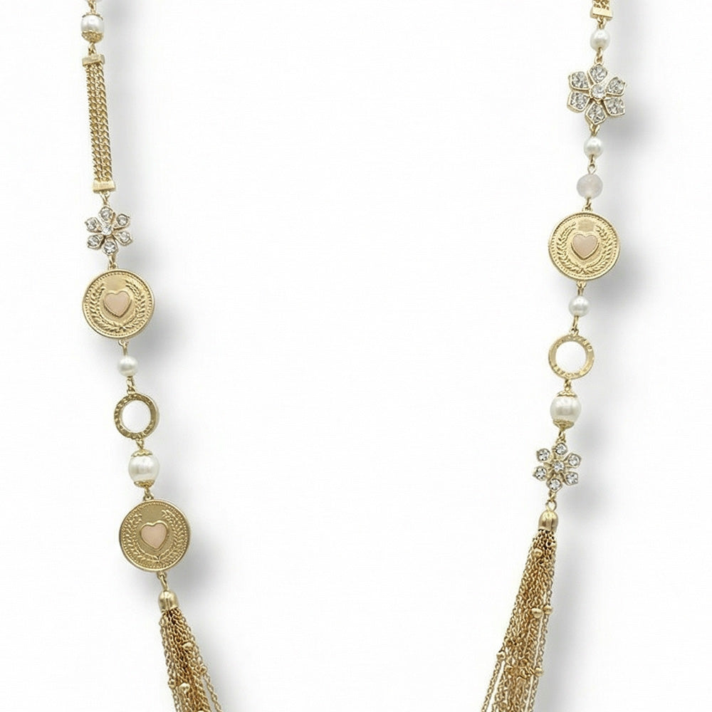 COLLANA LUNGA CON FIORI ALTRI ELEMENTI E COMPONENTE MULTIFILO