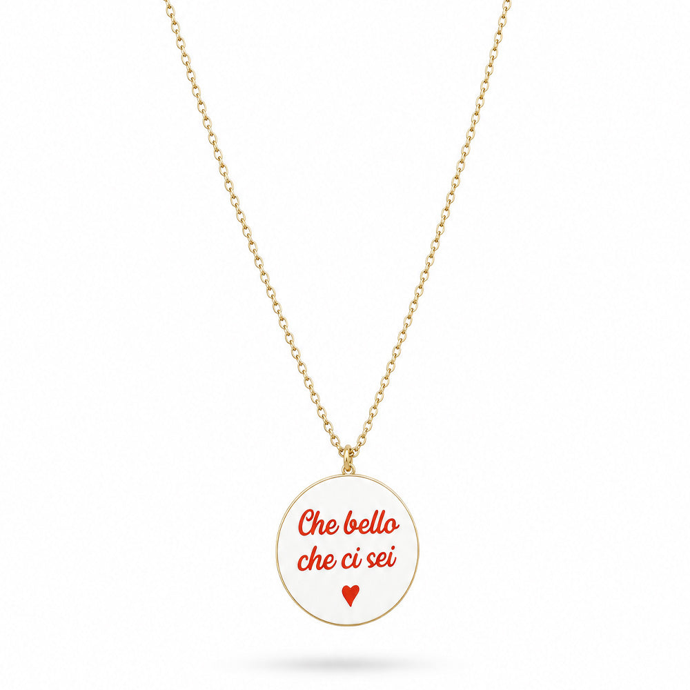COLLANA GIROCOLLO CON PENDENTE "CHE BELLO CHE CI SEI"