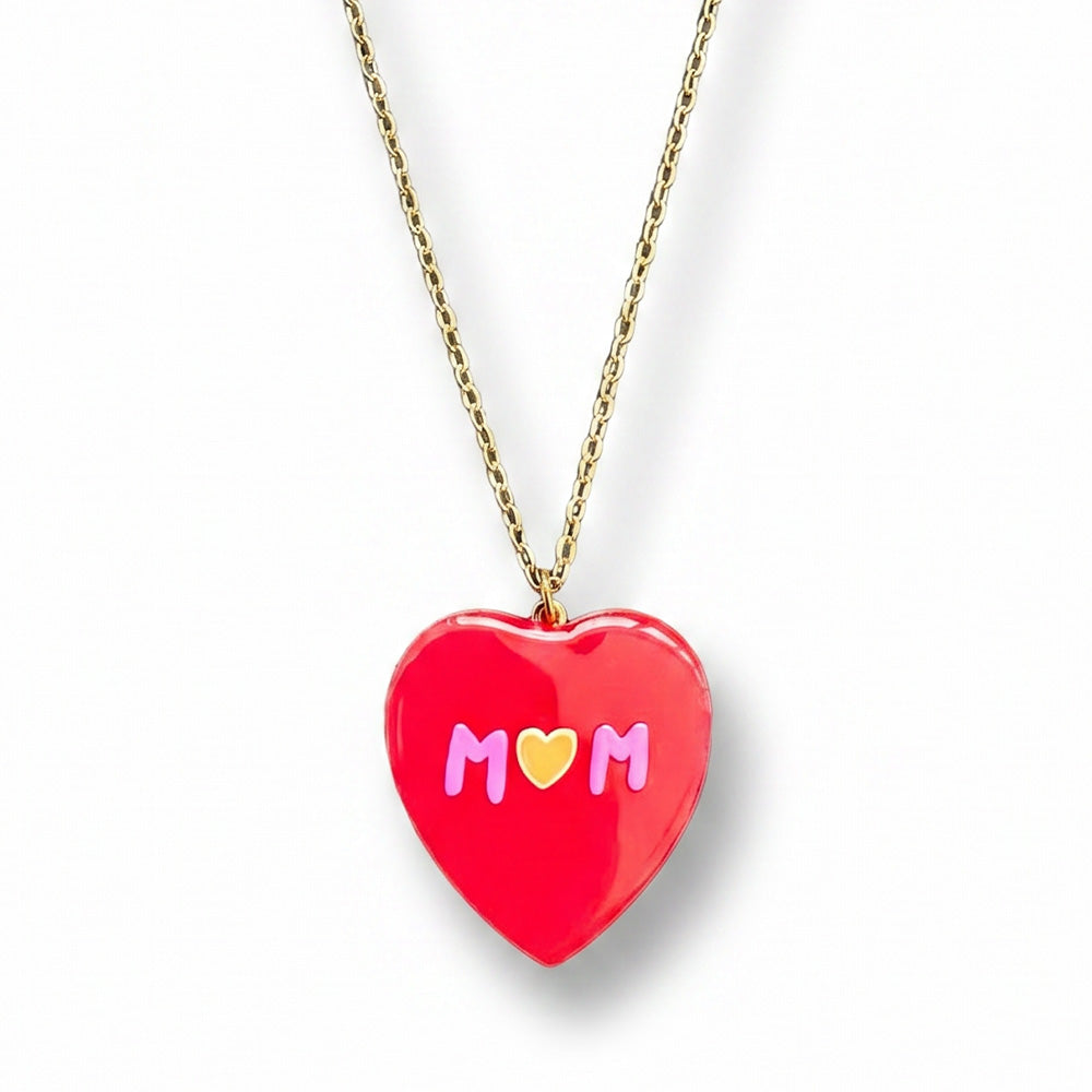 COLLANA CON PENDENTE A CUORE "MOM"