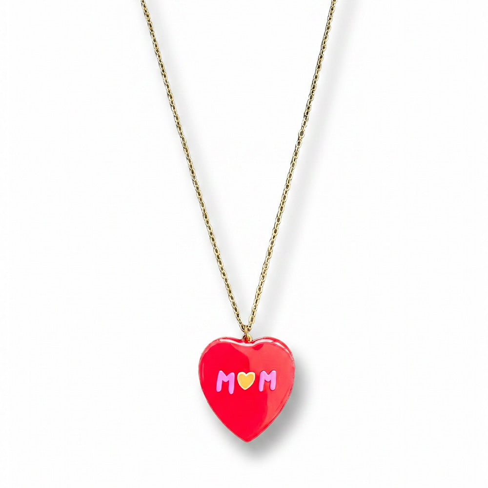 COLLANA CON PENDENTE A CUORE "MOM"
