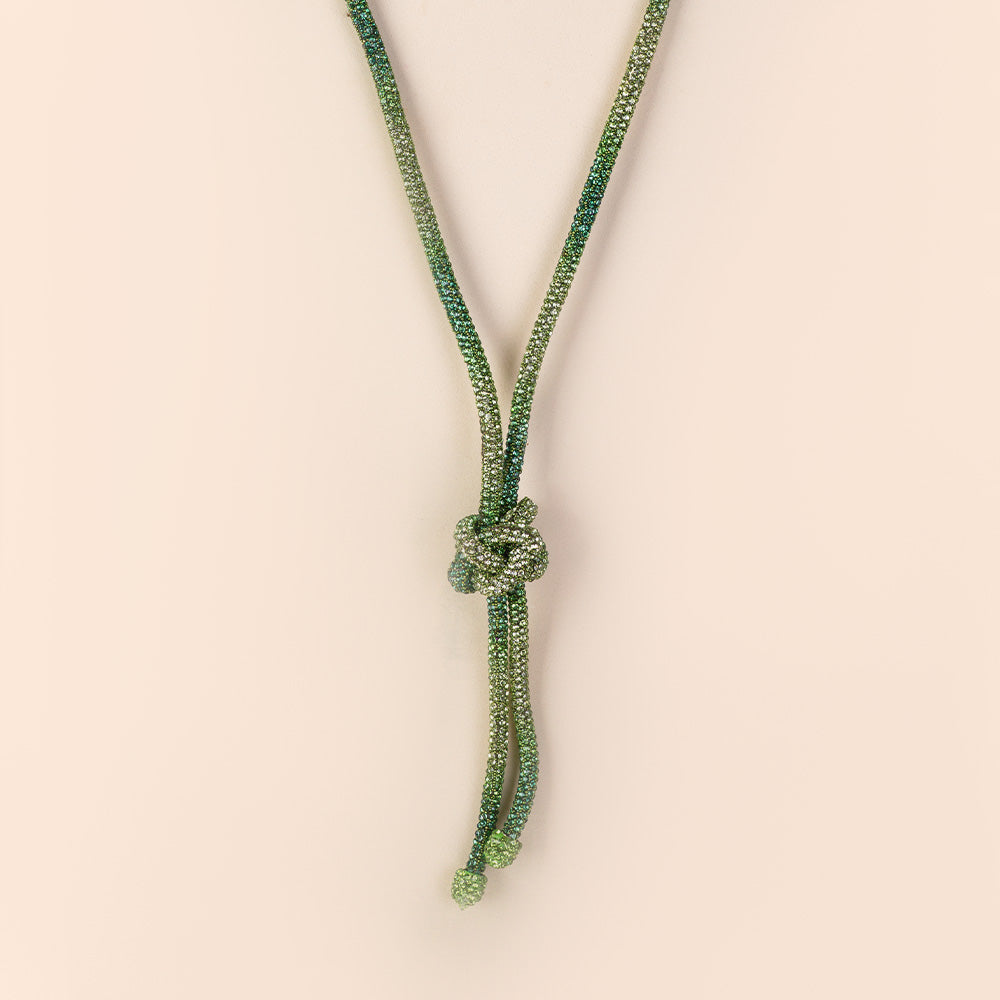 COLLANA LUNGA CON NODO CON STRASS COLORATI