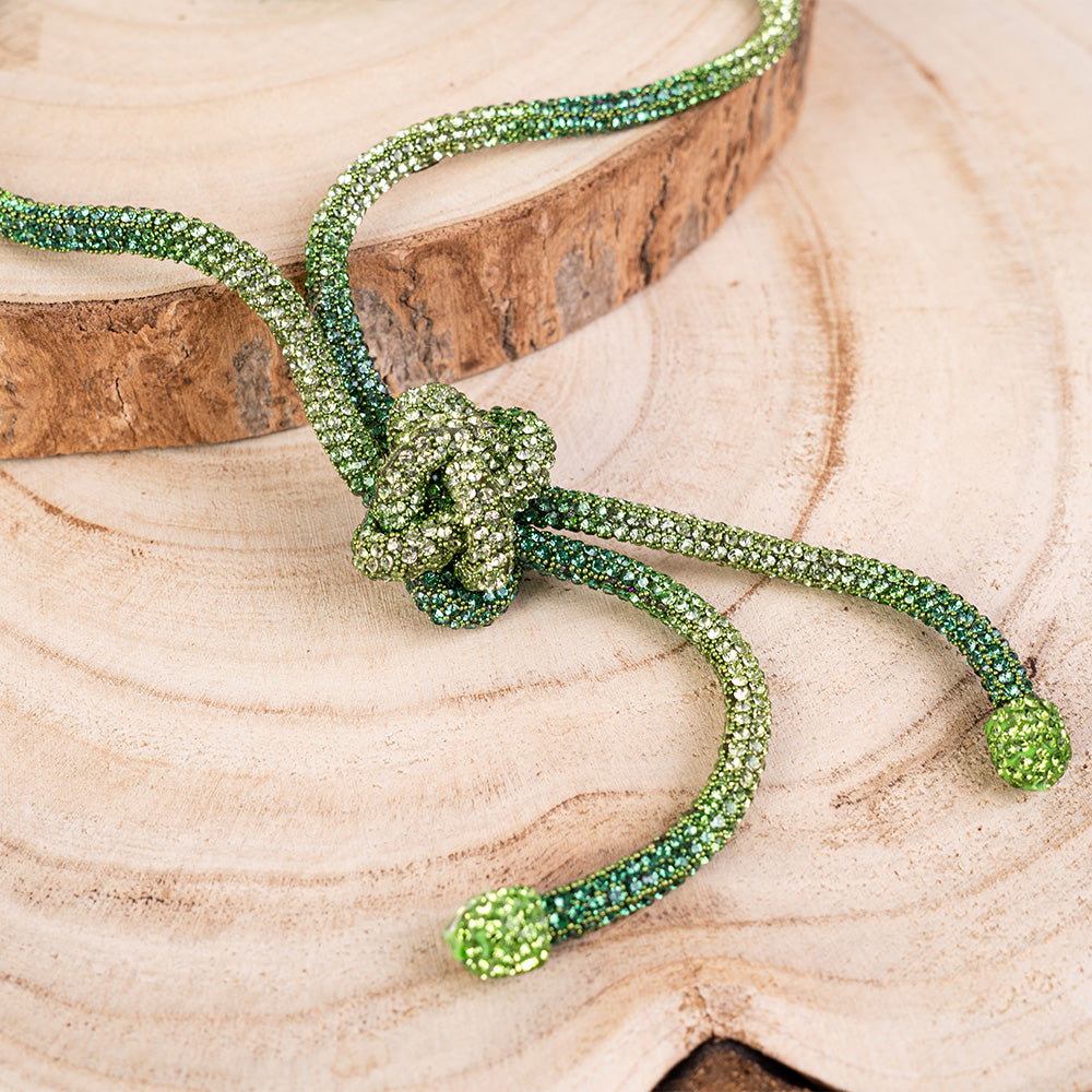 COLLANA LUNGA CON NODO CON STRASS COLORATI