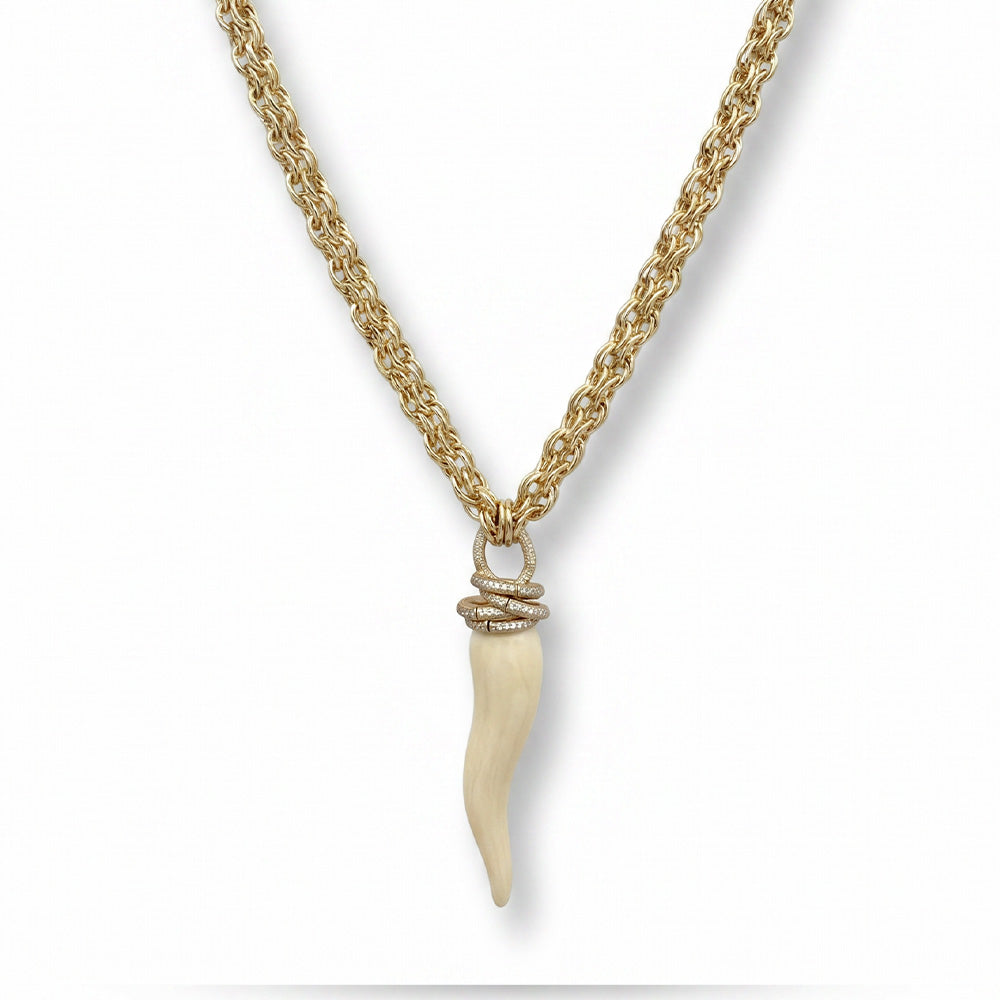 COLLANA LUNGA CON CORNO PENDENTE