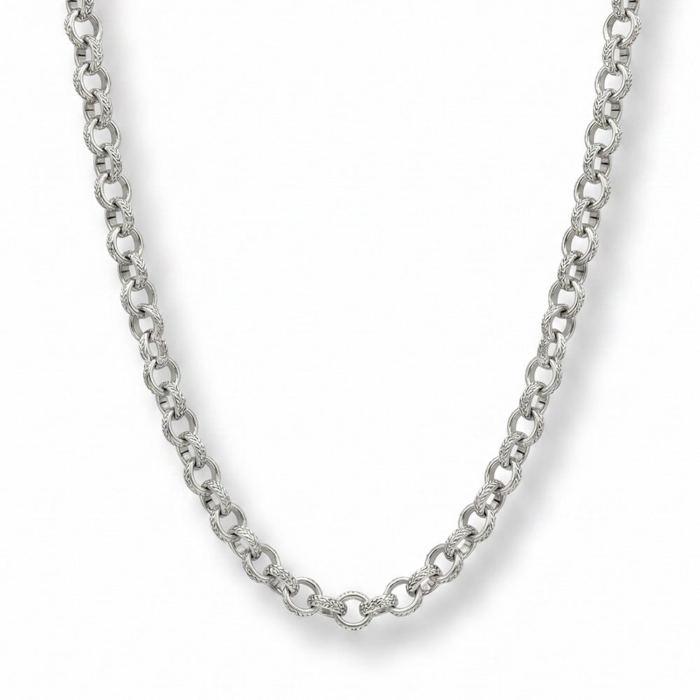 COLLANA LUNGA BASE A CATENA MARTELLATA