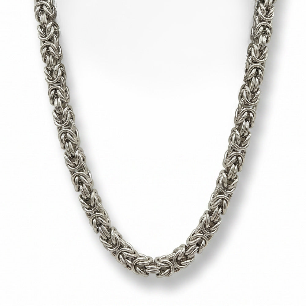 COLLANA LUNGA A CATENA INTRECCIATA CON TRAMA A RILIEVO