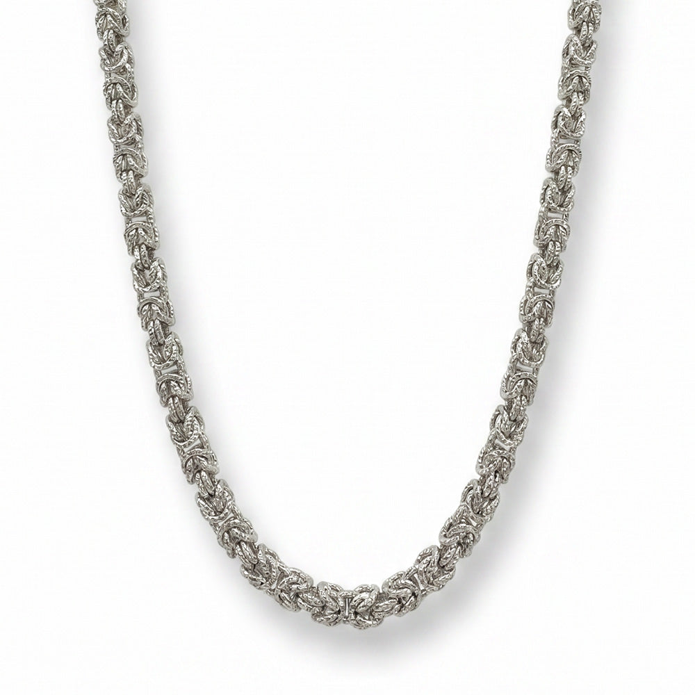 COLLANA LUNGA A CATENA INTRECCIATA CON TRAMA SFACCETTATA