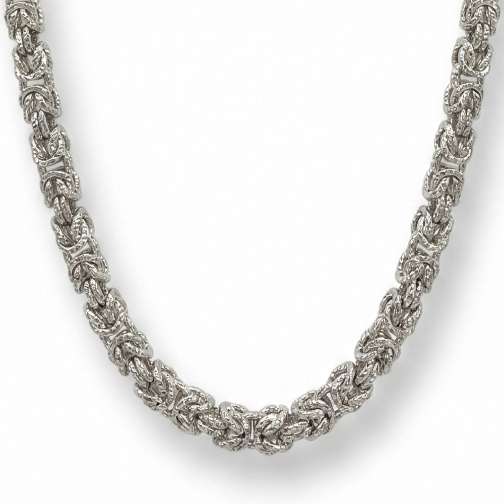 COLLANA LUNGA A CATENA INTRECCIATA CON TRAMA SFACCETTATA
