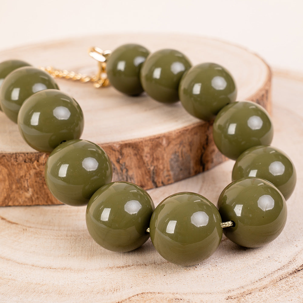 COLLANA GIROCOLLO CON SFERE GRANDI COLORATE