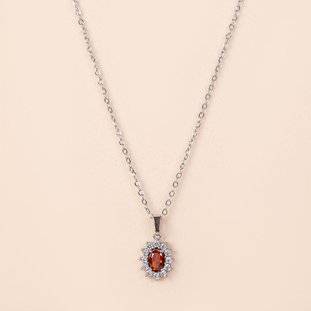 COLLANA GIROCOLLO PUNTO LUCE OVALE E STRASS