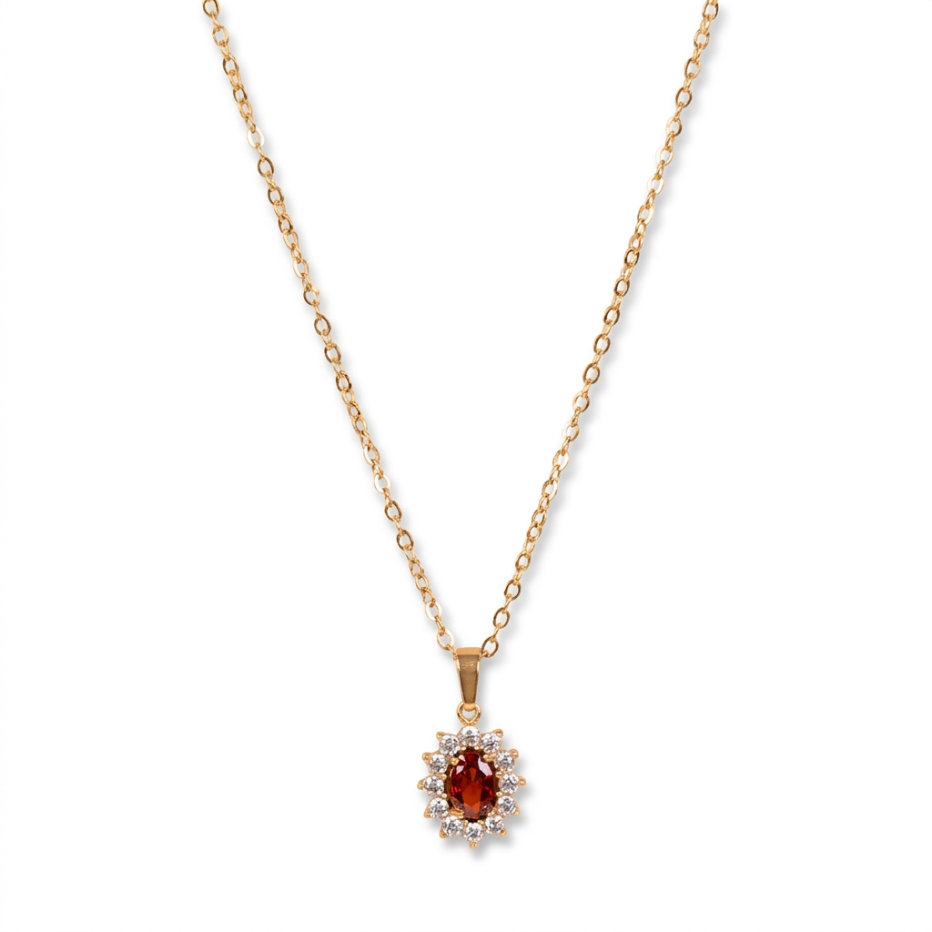 CHOKER NECKLACE WITH OVAL LIGHT POINT AND RHINESTONE