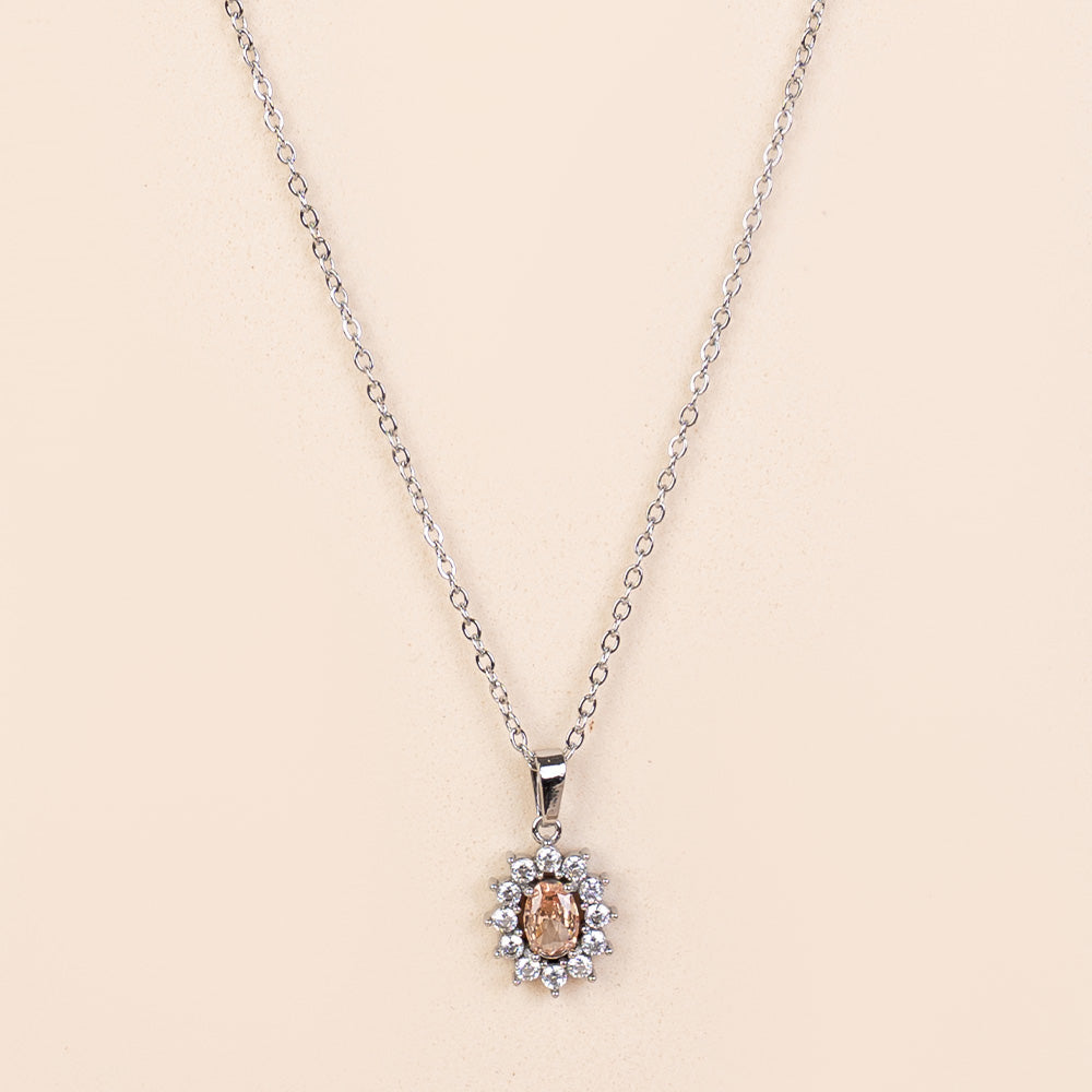 COLLANA GIROCOLLO PUNTO LUCE OVALE E STRASS