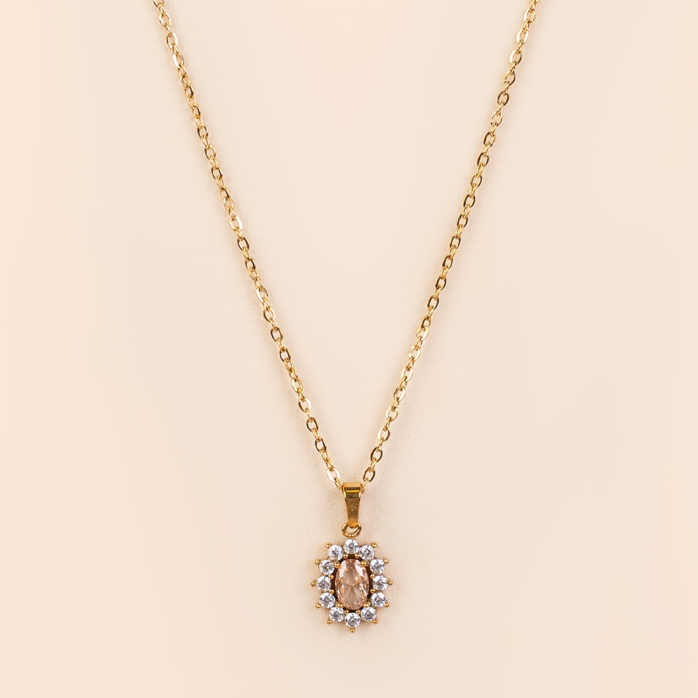 COLLANA GIROCOLLO PUNTO LUCE OVALE E STRASS