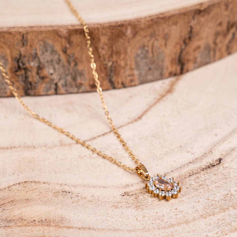COLLANA GIROCOLLO PUNTO LUCE OVALE E STRASS