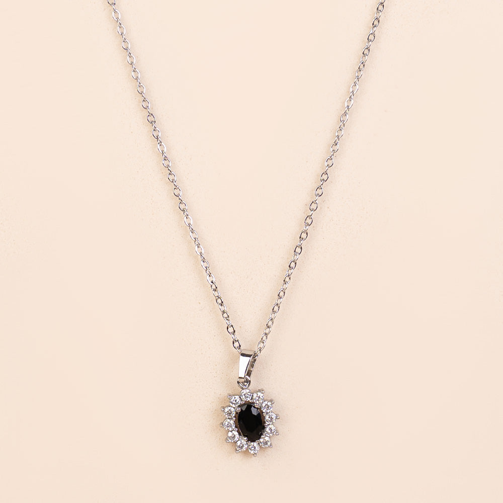 COLLANA GIROCOLLO PUNTO LUCE OVALE E STRASS