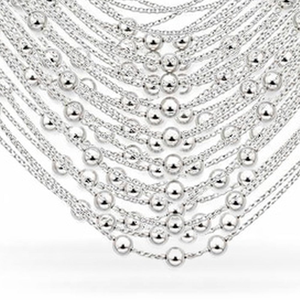COLLANA A MAGLIA FINA CON DECORAZIONI A SFERA