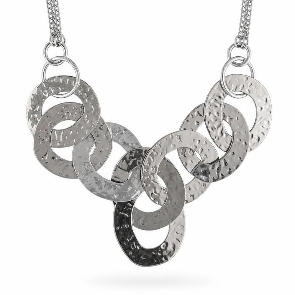 COLLANA CERCHI GRANDI CON EFFETO MARTELLATO