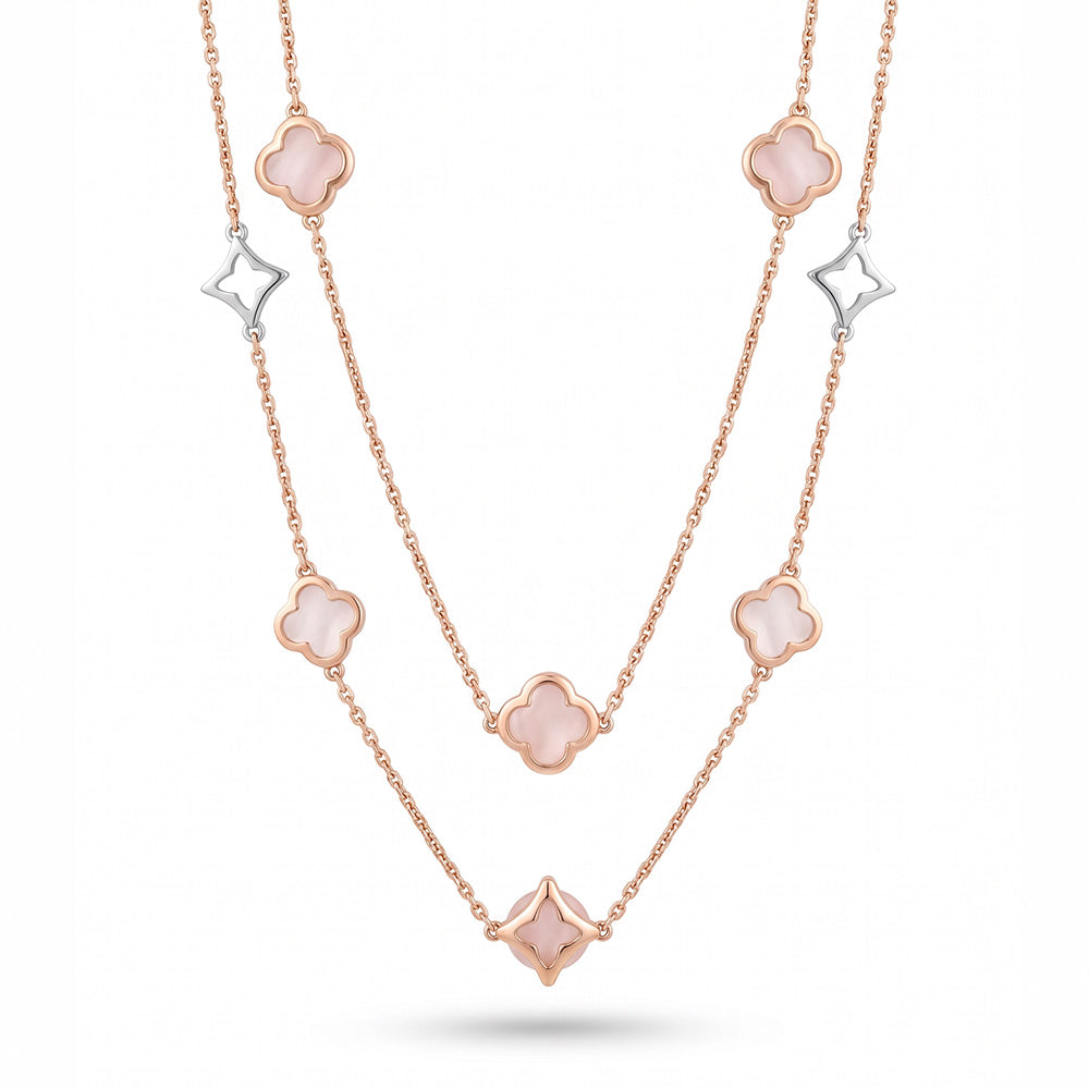 COLLANA CON DECORAZIONE A SFERA E QUADRATE CON PIETRE