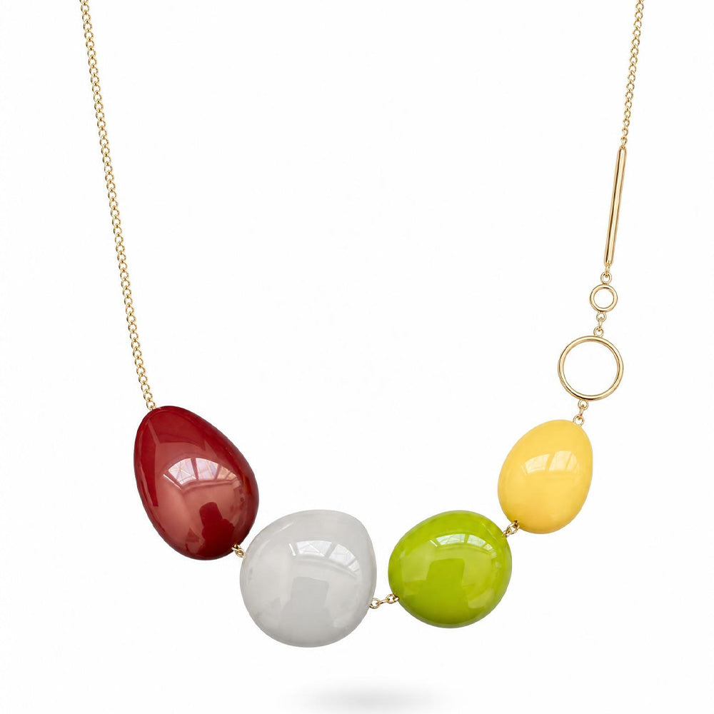 COLLANA CON INSERTI A GOCCIA MULTICOLOR