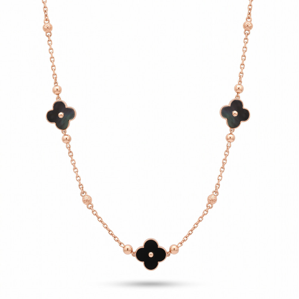 COLLANA LUNGA CON FIORI E STRASS