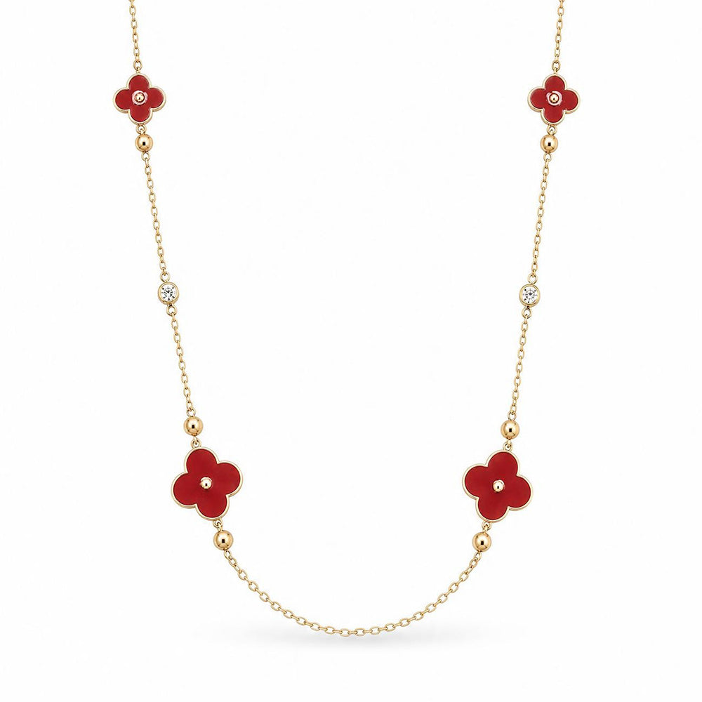 COLLANA LUNGA CON FIORI E STRASS