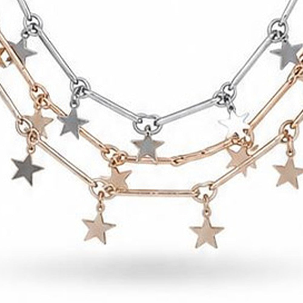 COLLANA GIROCOLLO MULTIFILO CON STELLE PENDENTI