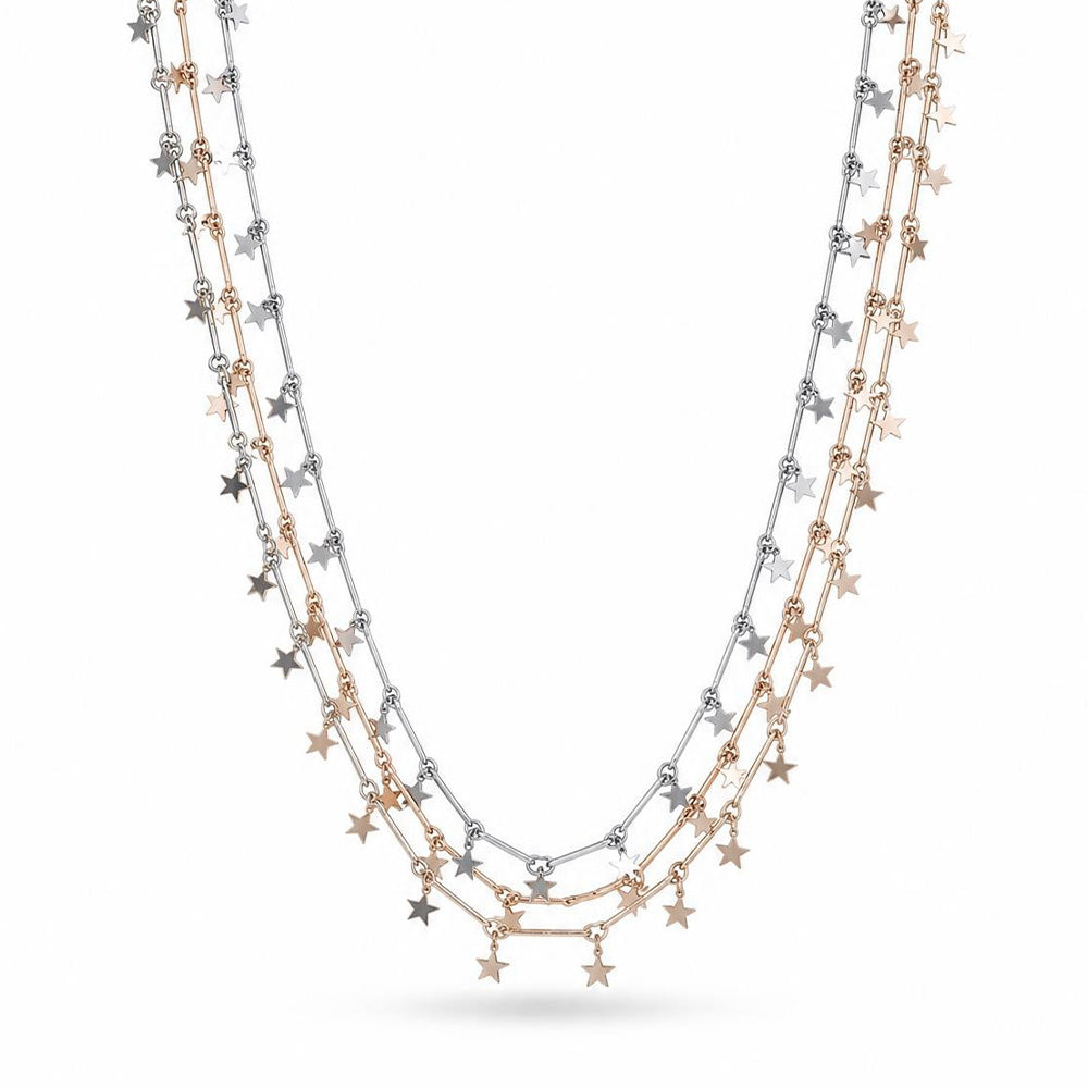 COLLANA GIROCOLLO MULTIFILO CON STELLE PENDENTI