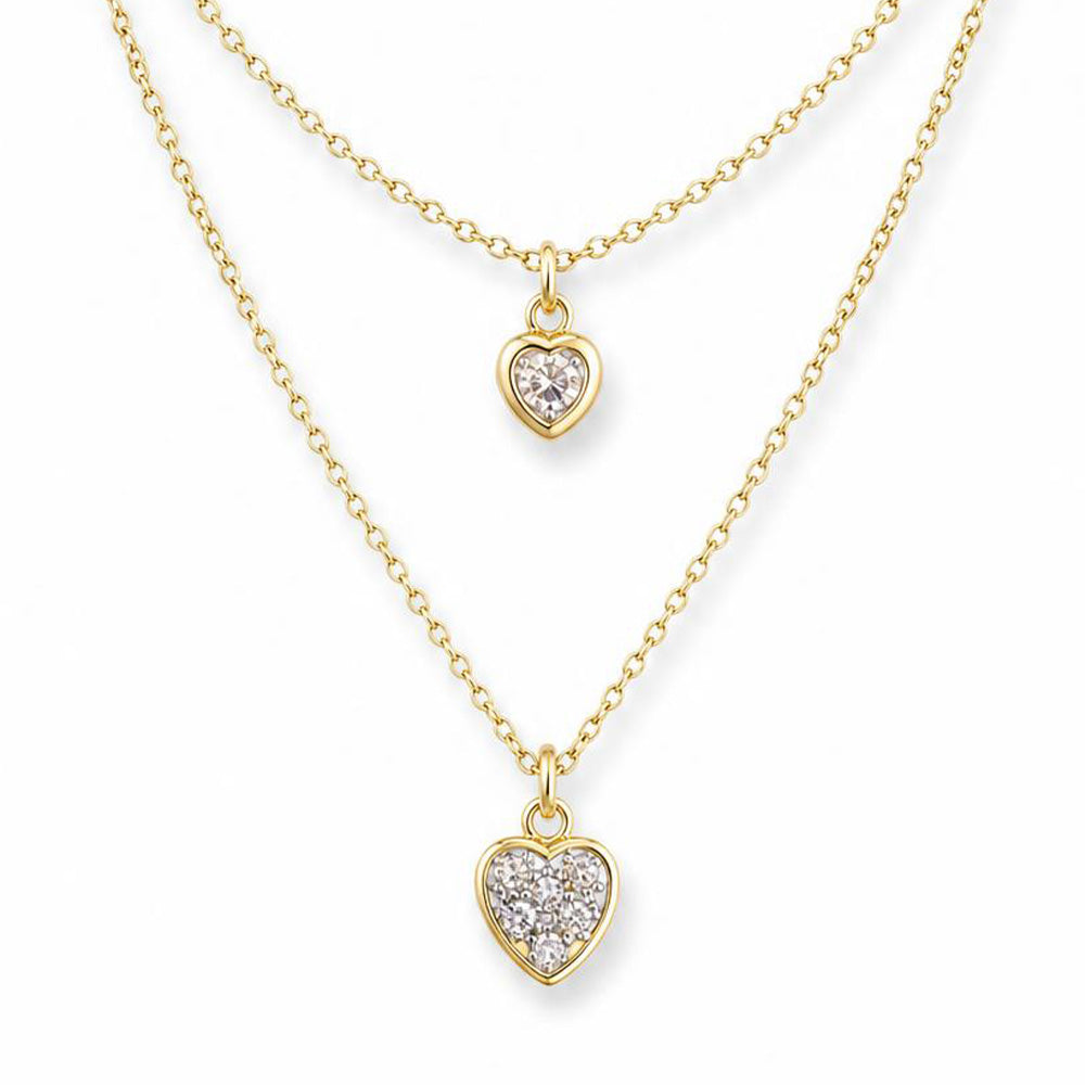 COLLANA CON DOPPIO PENDENTE A CUORE