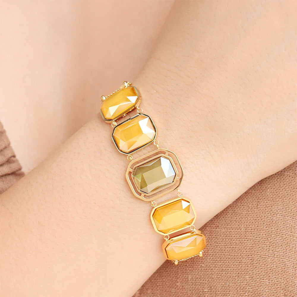 BRACCIALE MORBIDO CON PIETRE RETTANGOLARI