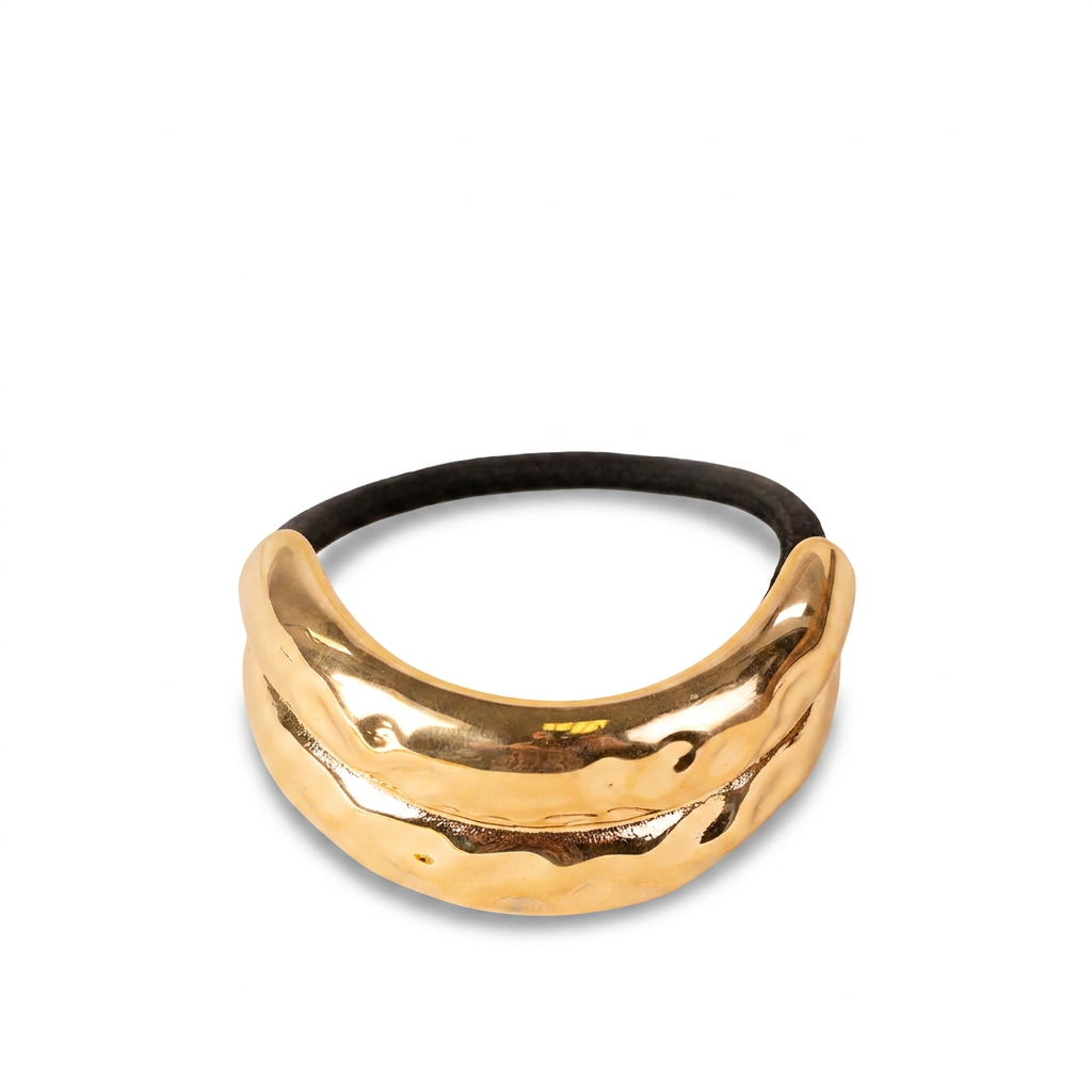 HAIR BAND WITH DOUBLE HAMMERED PLATE