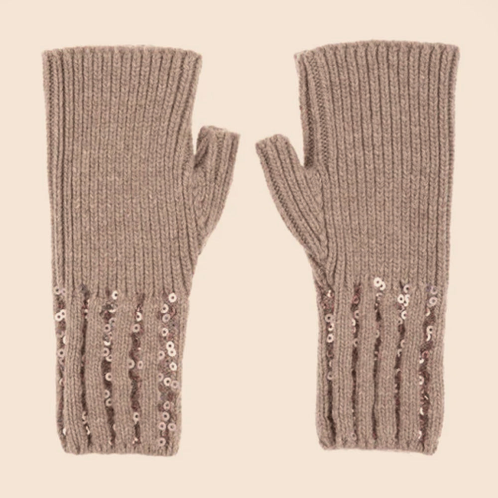 GUANTI CON DITA TAGLIATE E PAILLETES