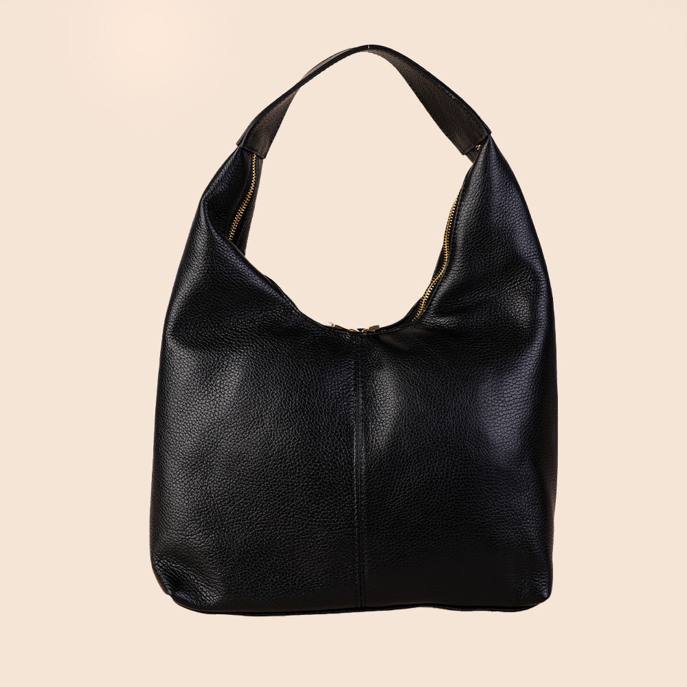 BORSA A SPALLA CLASSICA IN LEATHER CON CHIUSURA A ZIP