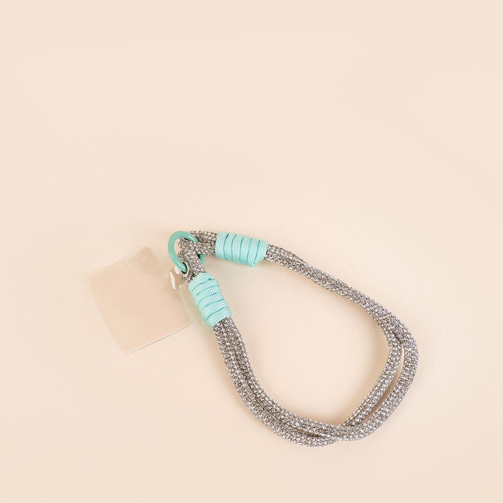 LACCIO PER CELLULARE CON STRASS E CORDA