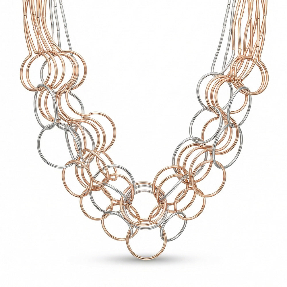 COLLANA GIROCOLLO MULTIFILO CON TRAMA ONDULATA