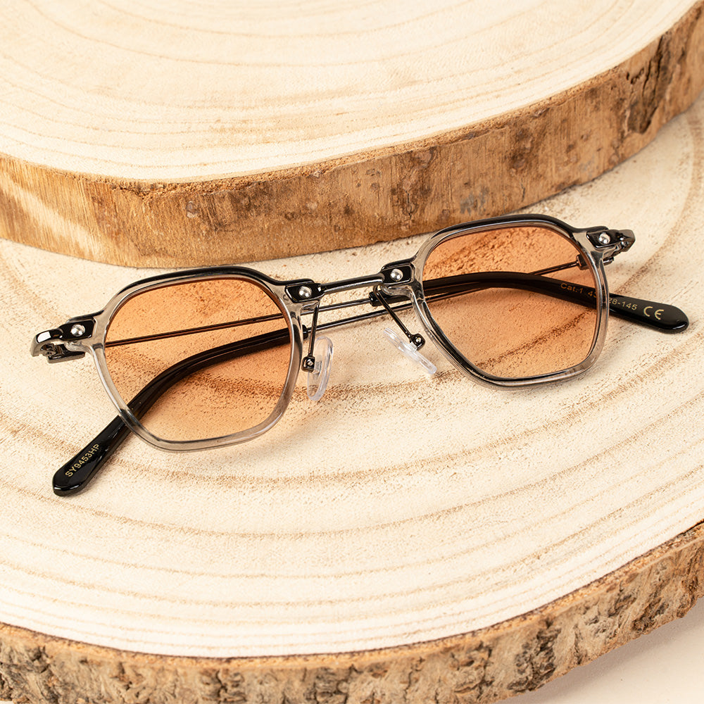 OCCHIALI DA SOLE PICCOLI SQUADRATI CON LENTE COLORATA