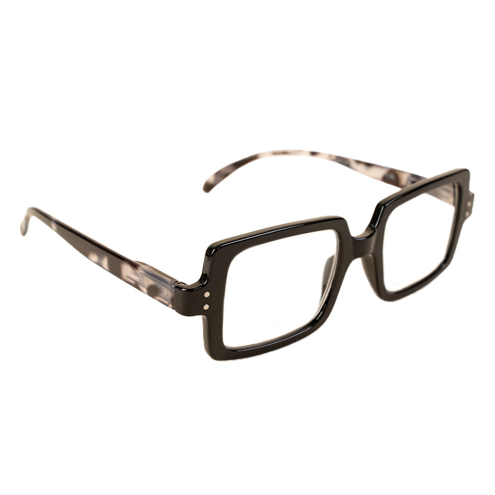 OCCHIALI DA VISTA GRADUATI QUADRATI CON STECCHE A CONTRASTO