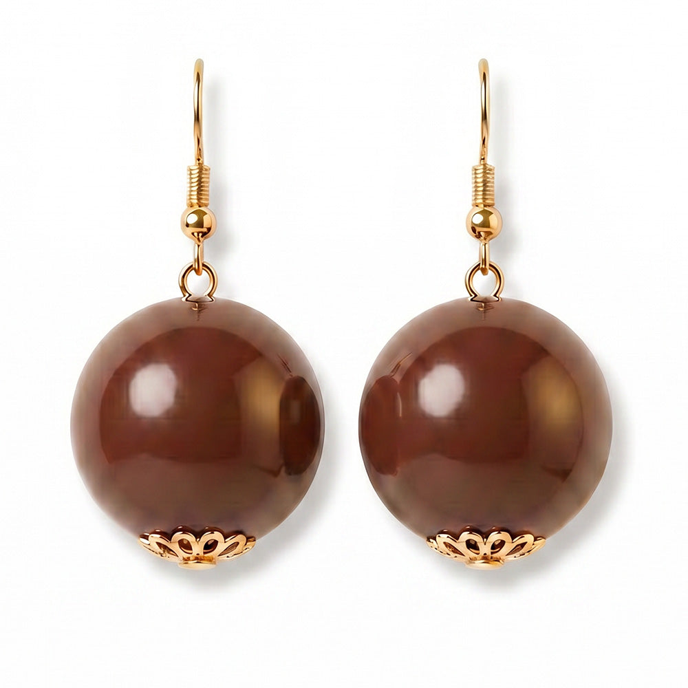 ORECCHINI PENDENTI CON SFERA CLASSICA