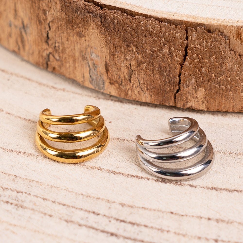 ORECCHINO EARCUFF CON TRE DISCHI DI AMPIEZZE DIVERSE