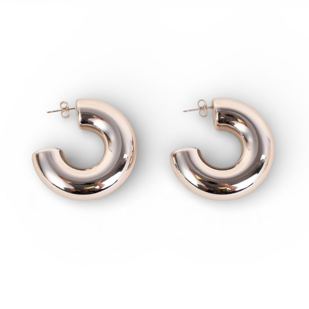 ORECCHINI PENDENTI A TUBO SEMICIRCOLARI